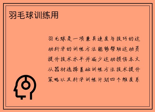 羽毛球训练用